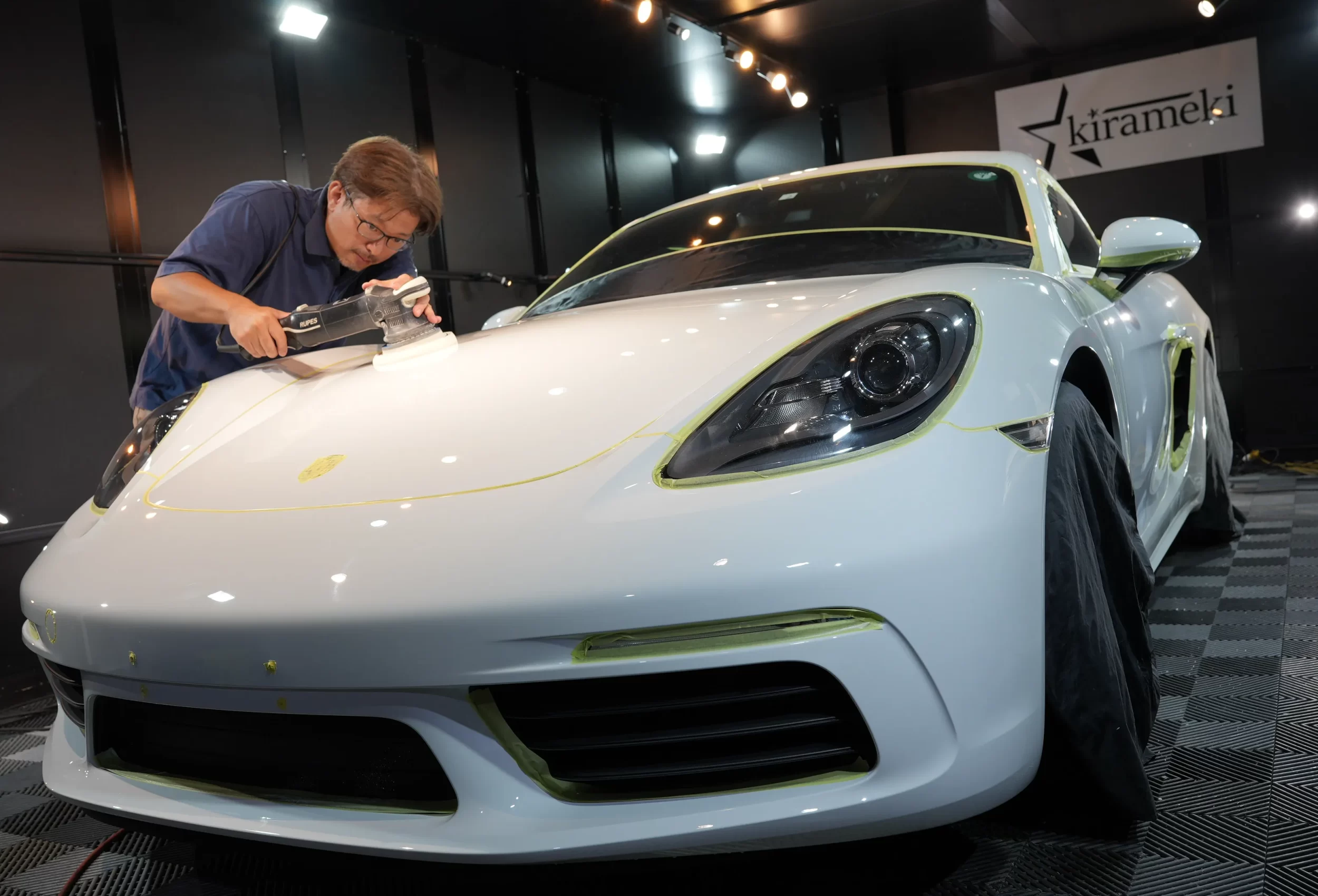 ポルシェ718ケイマンコーティング,大阪カーコーティング,神戸カーコーティング,磨き