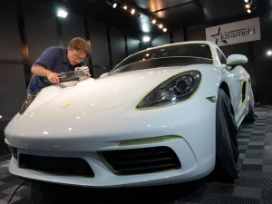ポルシェ718ケイマンコーティング,大阪カーコーティング,神戸カーコーティング,磨き
