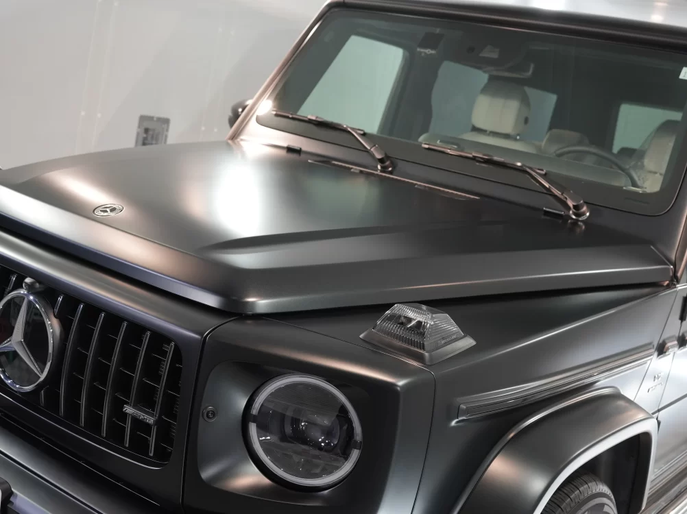 HALOコーティングでマット質感を維持したG63のフロントヘッドライト周り 兵庫県尼崎市kirameki